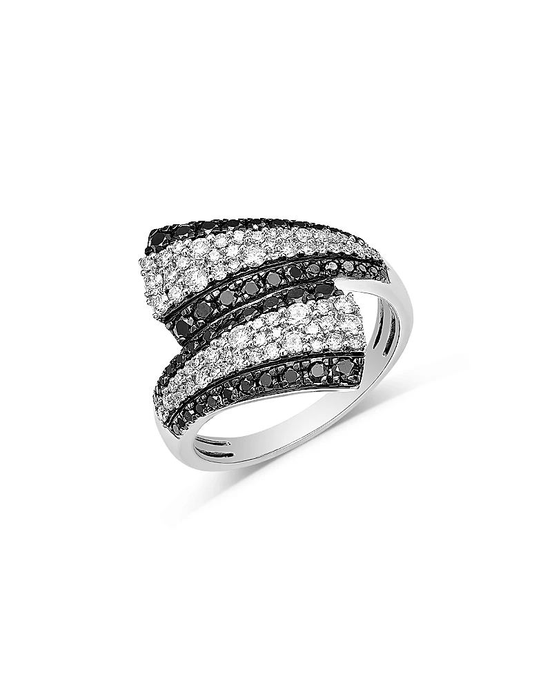 Bloomingdale's Fine Collection Black & White Diamond Bypass Ring
