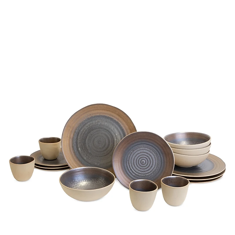 Lemieux Et Cie Akita Stoneware 16 Piece Dinnerware Set, Service for 4