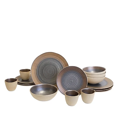 Lemieux Et Cie Akita Stoneware 16 Piece Dinnerware Set, Service for 4