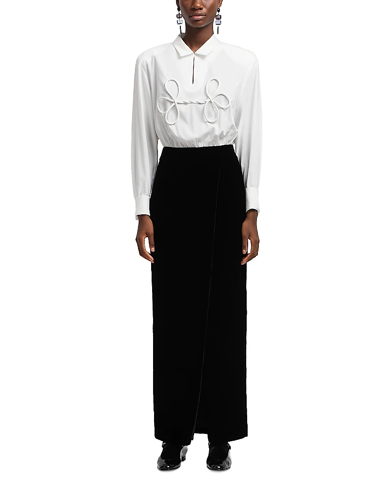 Emporio Armani Mixed Media Maxi Dress