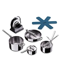 Joseph Joseph Space Steel Eight Piece Stainless Steel Cookware Set with Folding Handles