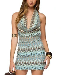 Edikted Ziggy Striped Backless Knit Mini Dress