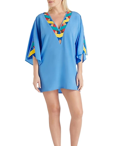 Valimare Mallorca Cross Bandage Cover-up Tunic Dress