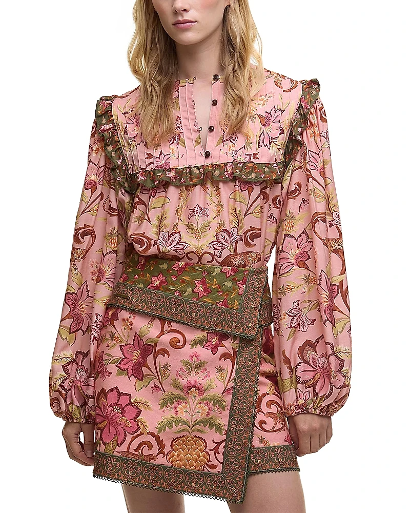 Barbour x Farm Rio Floral Blouson Sleeve Blouse