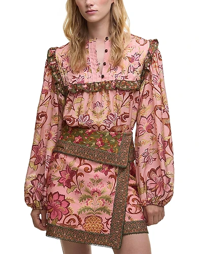 Barbour x Farm Rio Floral Blouson Sleeve Blouse