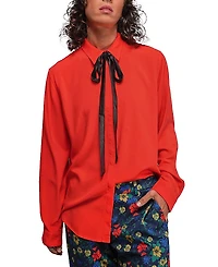 Wildfang The Empower Long Sleeve Bow Button Up Shirt