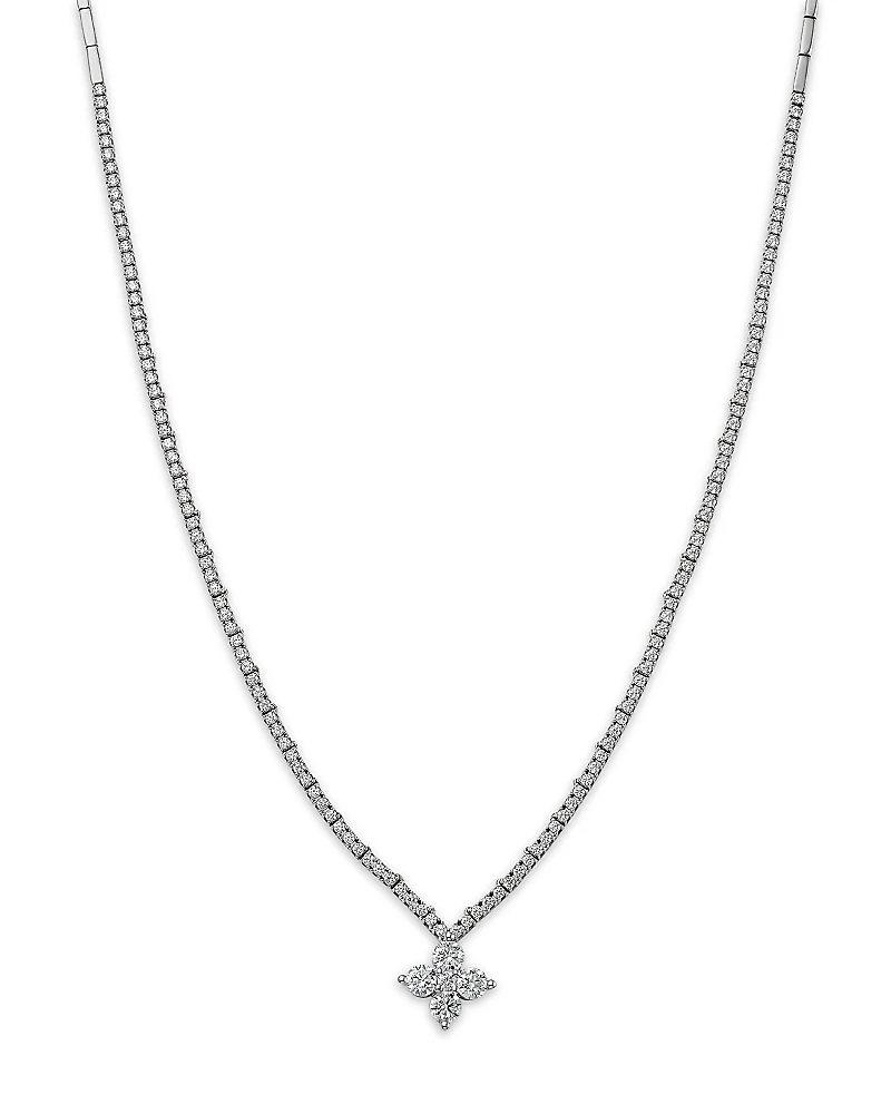 Bloomingdale's Fine Collection Diamond Clover Collar Necklace