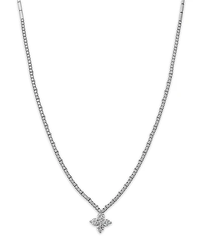 Bloomingdale's Fine Collection Diamond Clover Collar Necklace