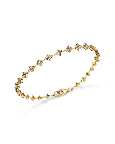 Bloomingdale's Fine Collection Diamond Clover Cluster Station Bracelet