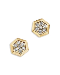 Bloomingdale's Fine Collection Diamond Honeycomb Hexagon Stud Earrings