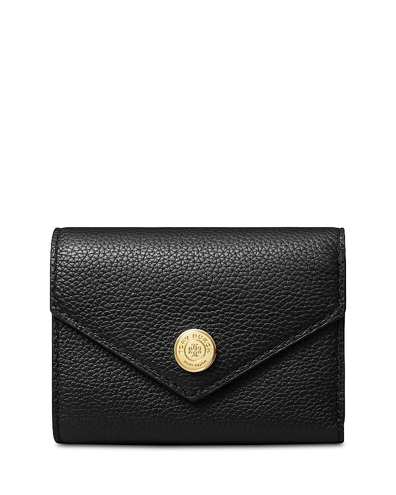Tory Burch T Monogram Pebbled Leather Envelope Wallet