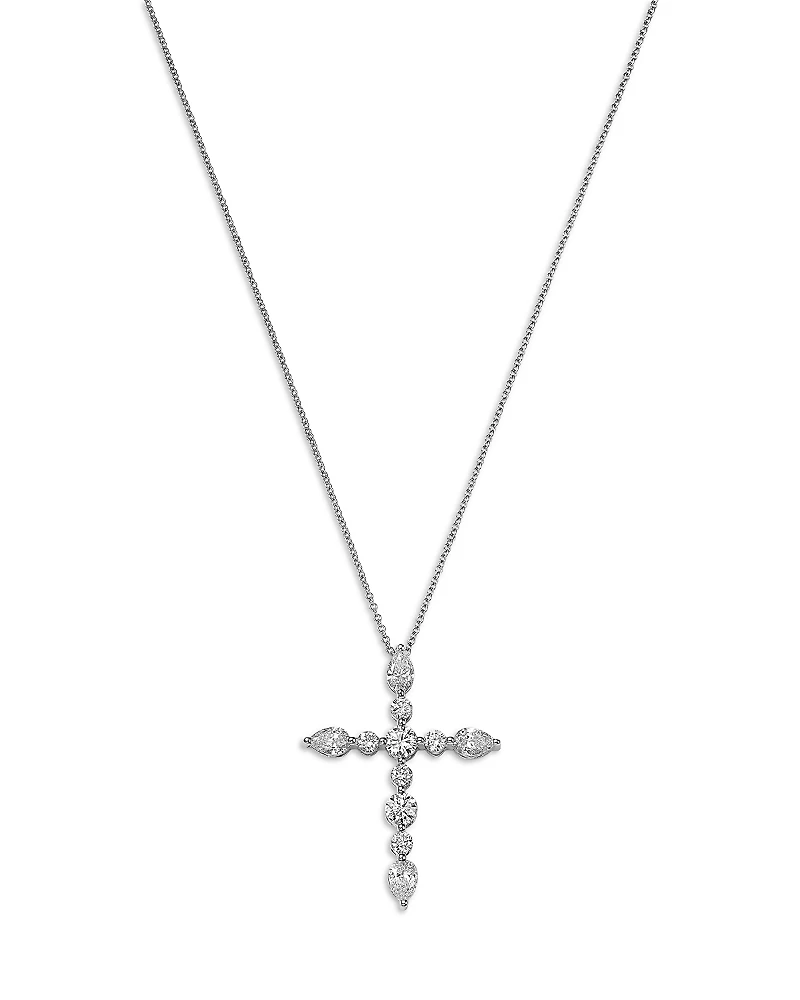 Bloomingdale's Fine Collection Luxe Collection Certified Lab Grown Diamond Cross Pendant Necklace