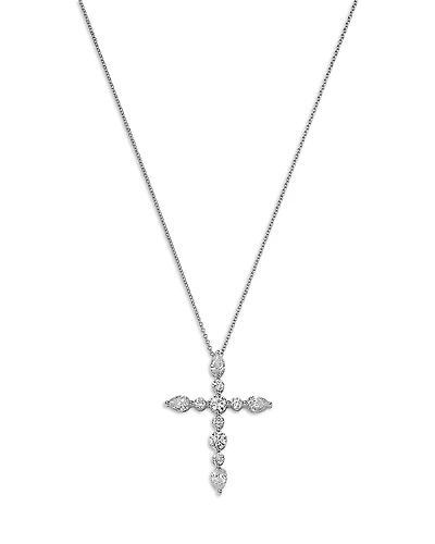 Bloomingdale's Fine Collection Luxe Collection Certified Lab Grown Diamond Cross Pendant Necklace