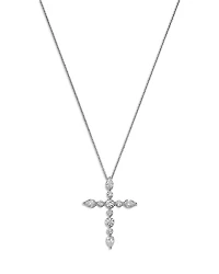 Bloomingdale's Fine Collection Luxe Collection Certified Lab Grown Diamond Cross Pendant Necklace