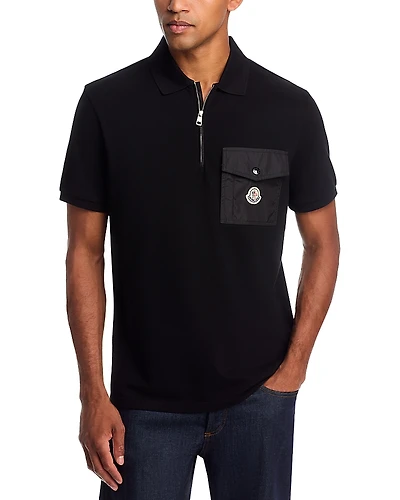 Moncler Quarter Zip Pocket Polo Shirt