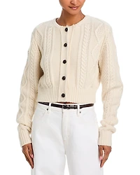 Frame The Cable Knit Cashmere Cardigan Sweater