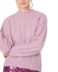 Astr the Label Violetta Cable Knit Sweater