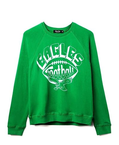 Junk Food Clothing Women's Nfl Philadelphia Eagles Football Raglan Crew Fleece