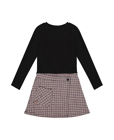 Deux par Girls' Bi-Material Dress - Big Kid