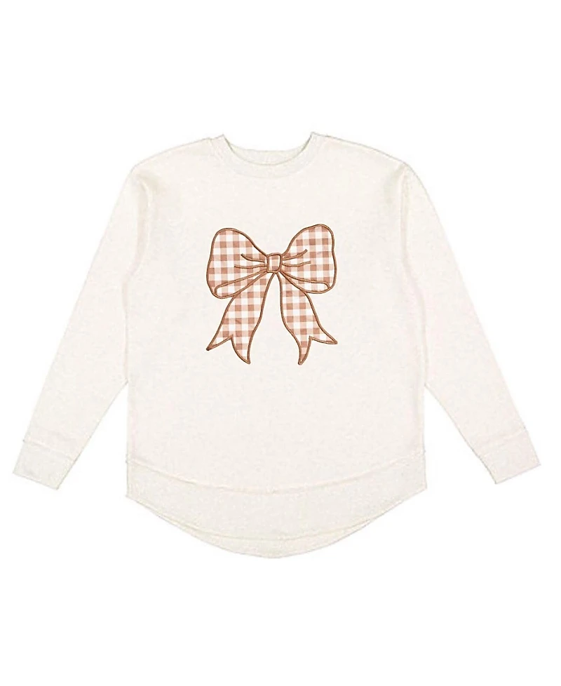 Sweet Wink Woman Gingham Bow Patch Sweatshirt - Adult