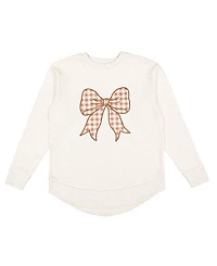 Sweet Wink Woman Gingham Bow Patch Sweatshirt - Adult