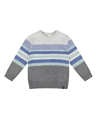 Deux par Boys' Knitted Jacquard Sweater - Little Kid, Big Kid
