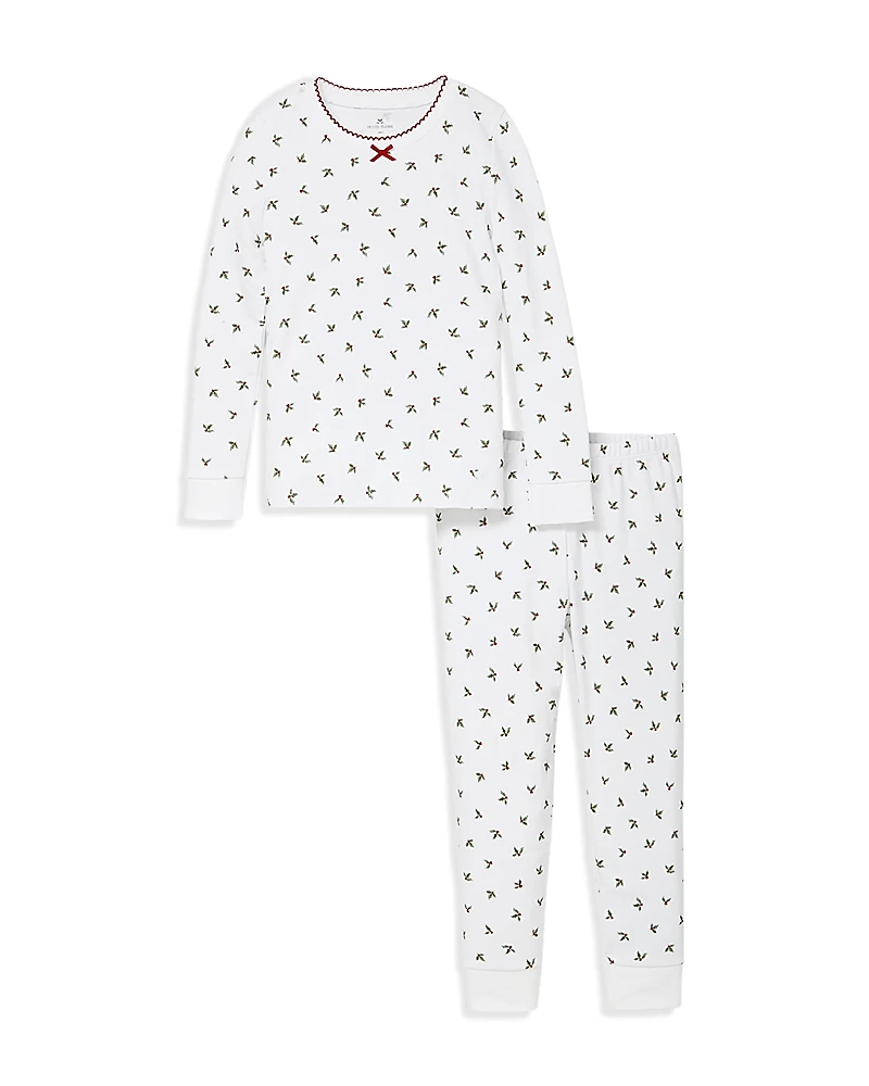 Petite Plume Girls' Mistletoe Moments Pima Snug Fit Pajama Set - Baby, Little Kid, Big Kid