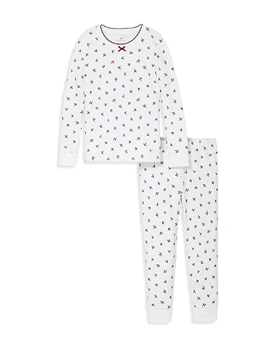 Petite Plume Girls' Mistletoe Moments Pima Snug Fit Pajama Set - Baby, Little Kid, Big Kid