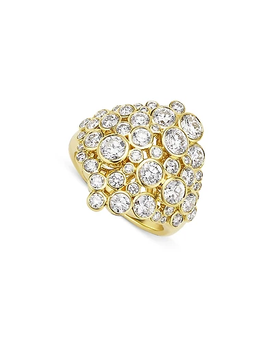 Lagos 18K Yellow Gold Fizz Diamond Bezel Cluster Statement Ring