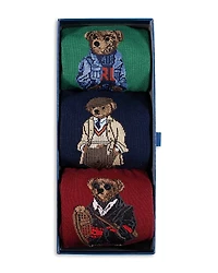Polo Ralph Lauren Assorted Bears Socks Gift Box, Pack of 3