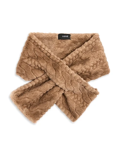 Surell Faux Fur Textured Pull Through Scarf
