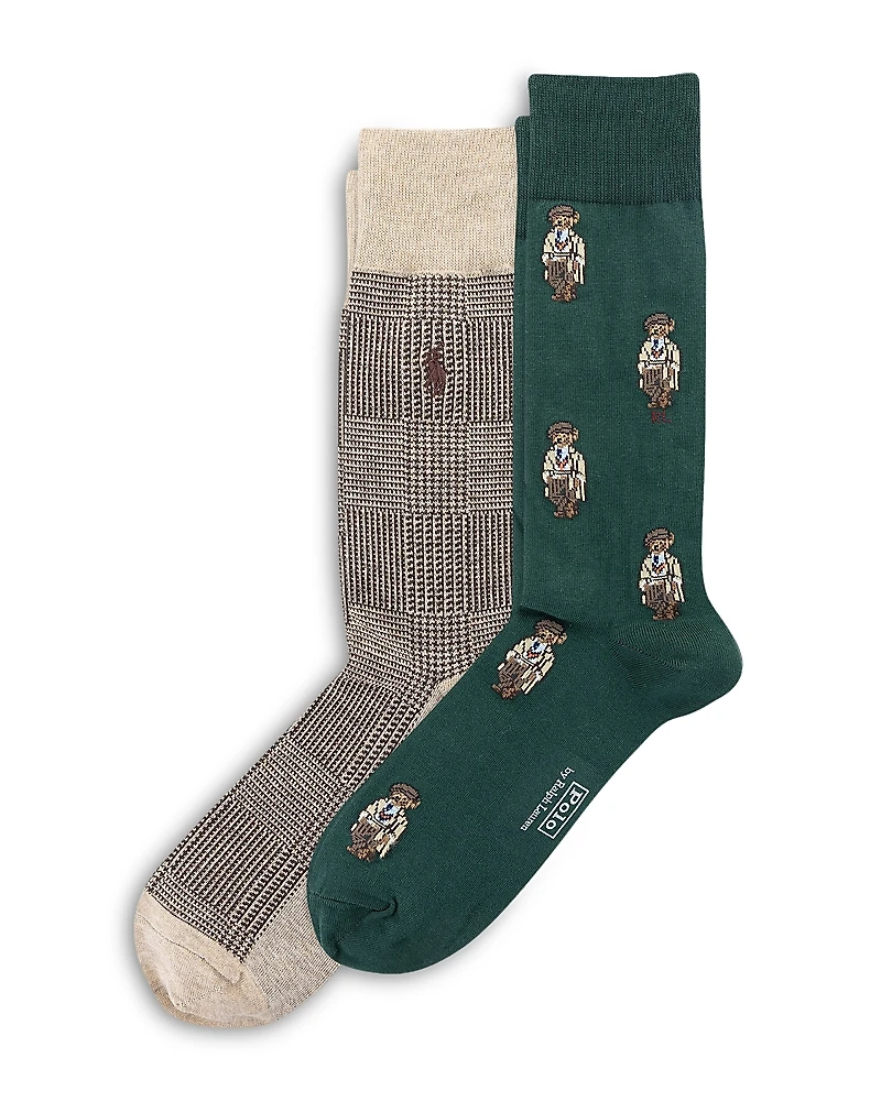 Polo Ralph Lauren Mini Head of the Charles Bear Crew Socks, Pack of 2