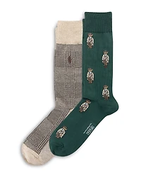 Polo Ralph Lauren Mini Head of the Charles Bear Crew Socks, Pack of 2