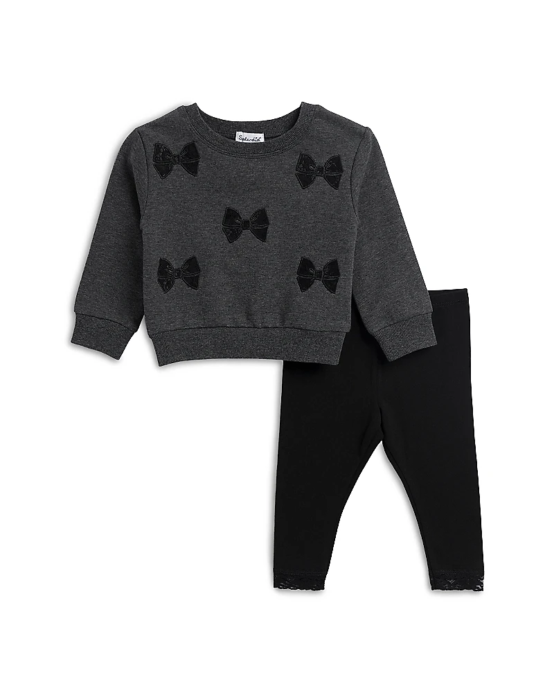 Splendid Girls' Lacy Bows Sweatshirt & Leggings Set
