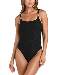 L'Agence Remi Ornate Terry Basic Lingerie One Piece Swimsuit