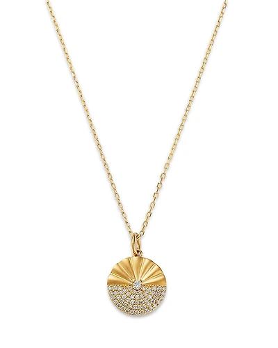 Bloomingdale's Fine Collection Diamond Disc Pendant Necklace