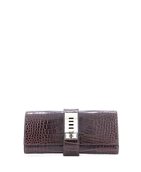 Pre-Owned Hermes 23 Medor Clutch Shiny Alligator