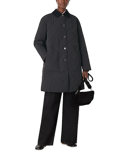 Whistles Quilted Cord Collar Coat