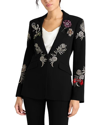 Cinq a Sept Heritage Rose Embroidered Blazer