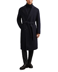 Reiss Clavis Boucle Belted Double Breasted Overcoat