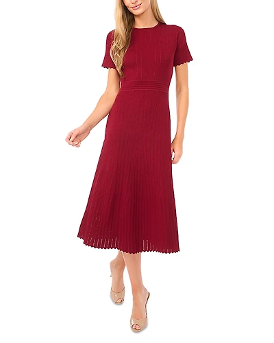 Ted Baker Short Sleeve Crew Neck Midi Dress