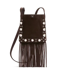 Valentino Garavani Nellcote Small VLogo Fringe Suede Crossbody Bag