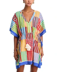 Echo Stripe Illusion Butterfly Caftan Swim Cover-Up