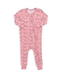 Pink Chicken Girls' Ruffled Candy Cane Print Romper - Baby