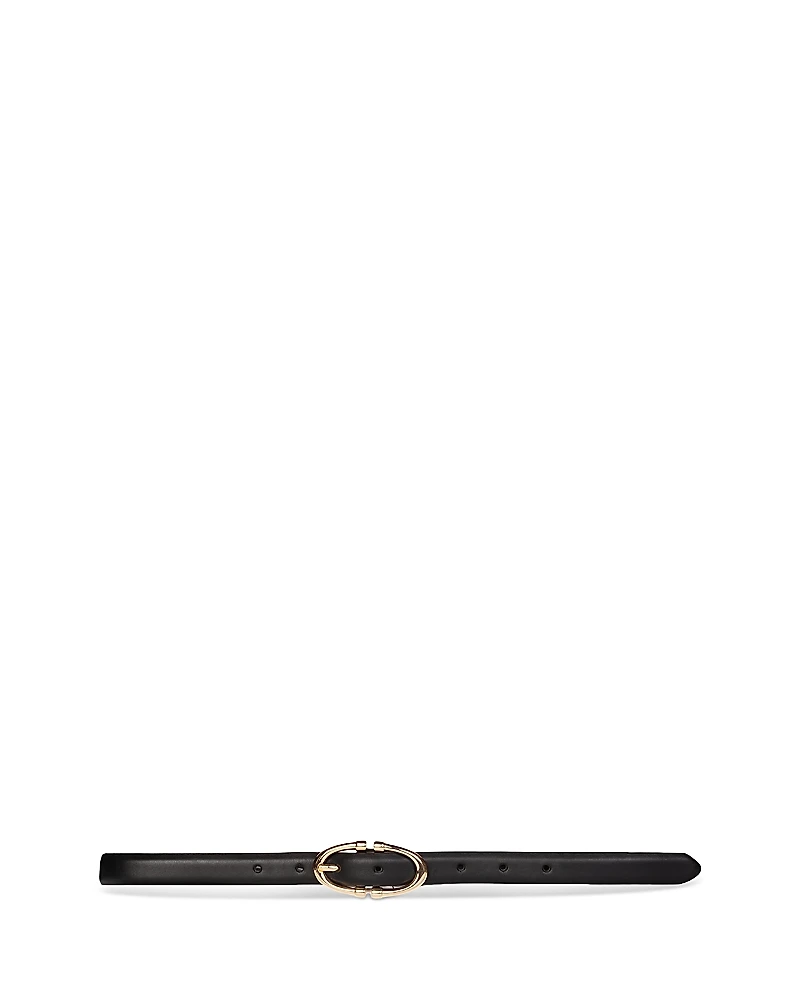 Black Suede Studio Women's Halo 18K Gold Plated Buckle Belt