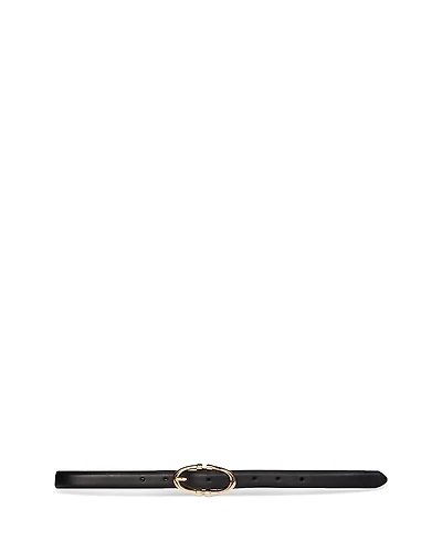 Black Suede Studio Women's Halo 18K Gold Plated Buckle Belt
