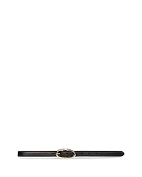 Black Suede Studio Women's Halo 18K Gold Plated Buckle Belt
