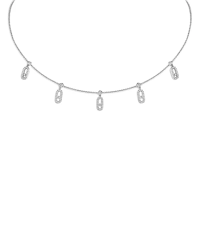 Messika 18K Gold Move Uno Diamond Pave Pampille Choker Necklace