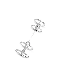 Messika 18K White Gold Move Uno Diamond Double Ring