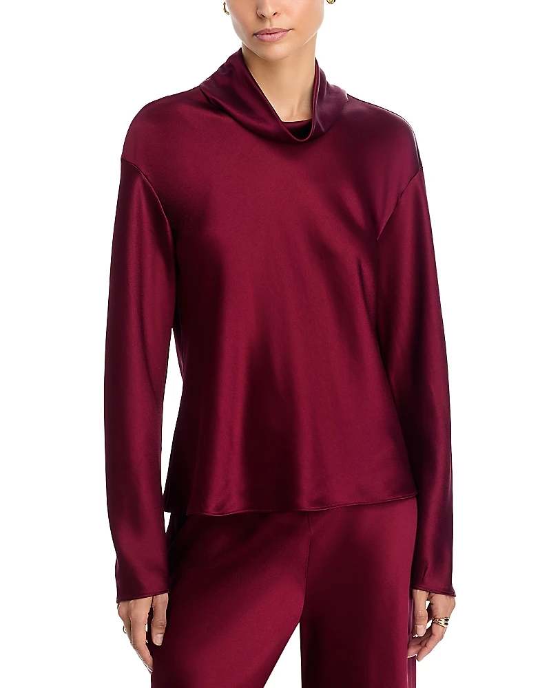 Leset Barb Long Sleeve Cowlneck Top